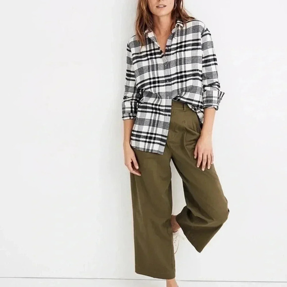 Madewell Flannel Oversized Ex-Boyfriend Shirt in Romana Plaid XS - Picture 12 of 13